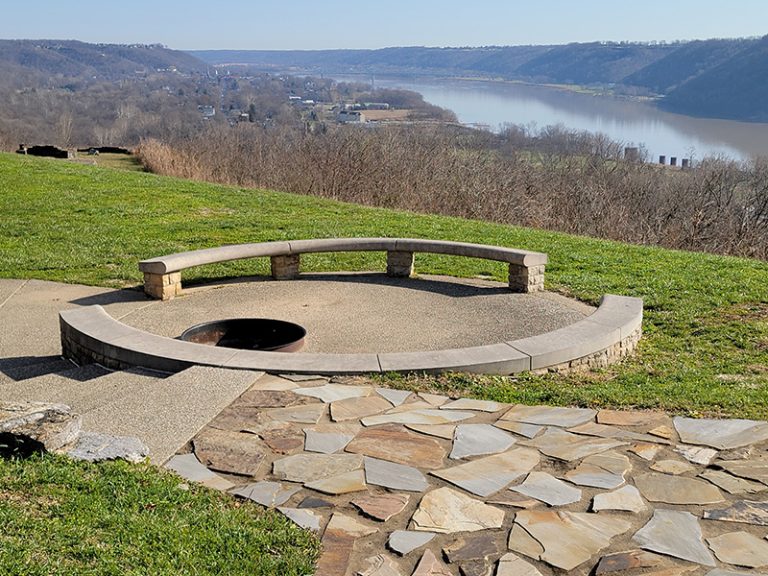 Clifty Inn fire pit at Clifty Falls State Park