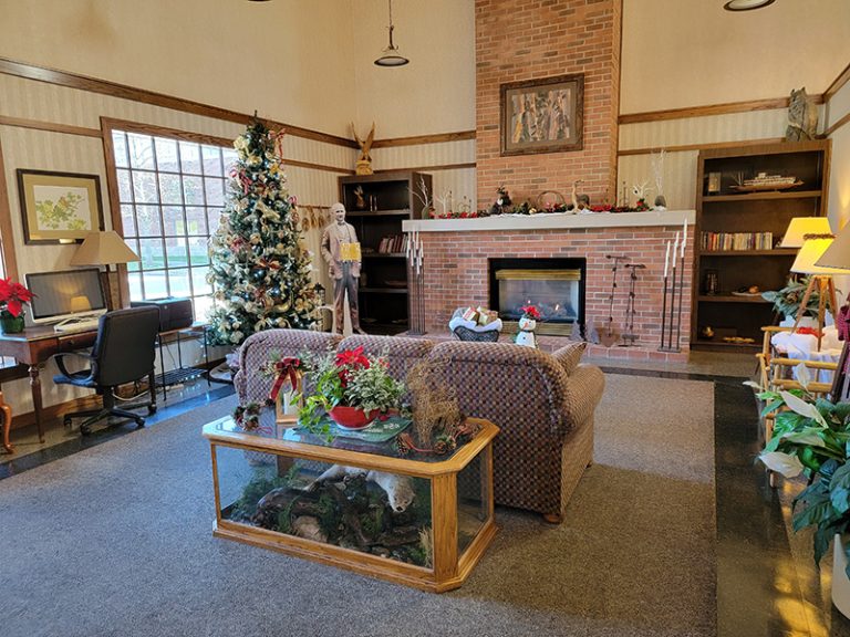 Clifty Inn lounge area at Clifty Falls State Park