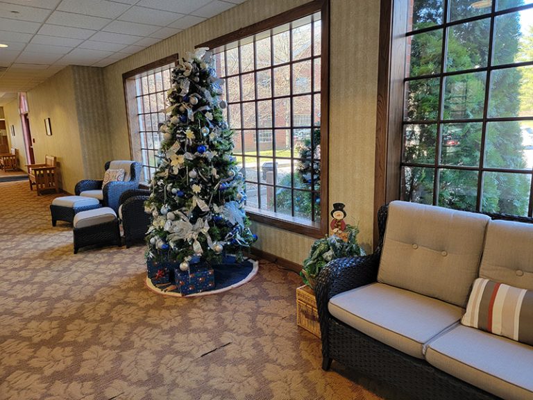 Clifty Inn lounge area at Clifty Falls State Park