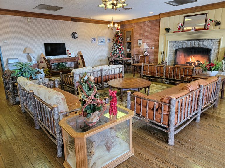 Clifty Inn lounge area at Clifty Falls State Park