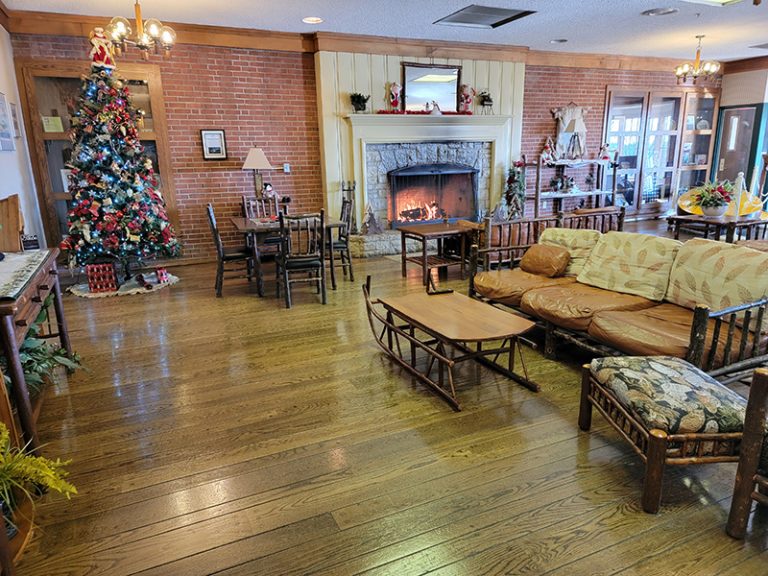 Clifty Inn lounge area at Clifty Falls State Park