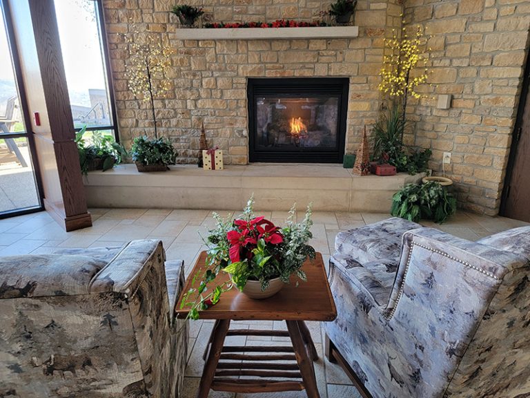 Clifty Inn lounge area at Clifty Falls State Park