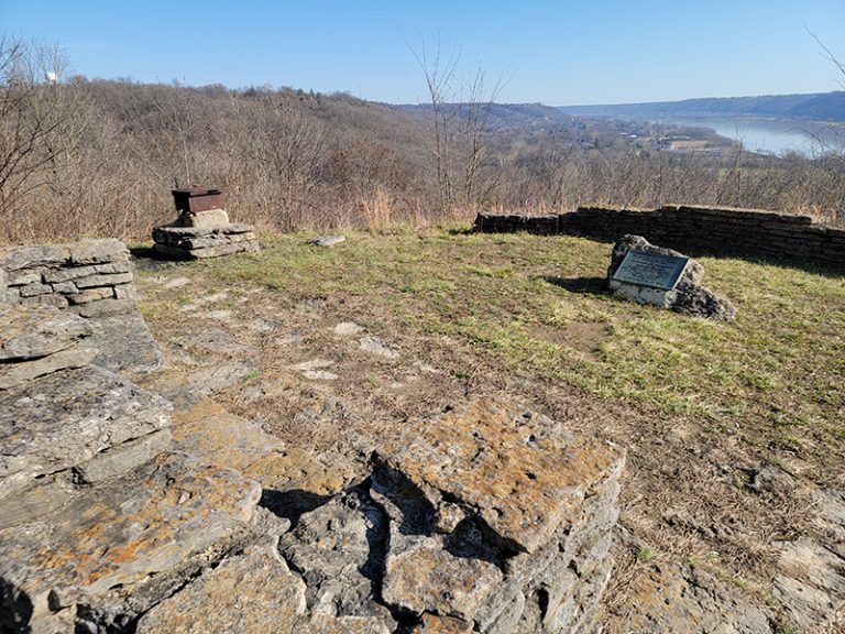 Clifty Inn memorial grill overlook at Clifty Falls State Park