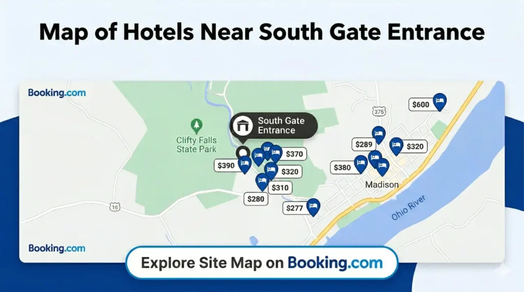 map of hotel near south gate